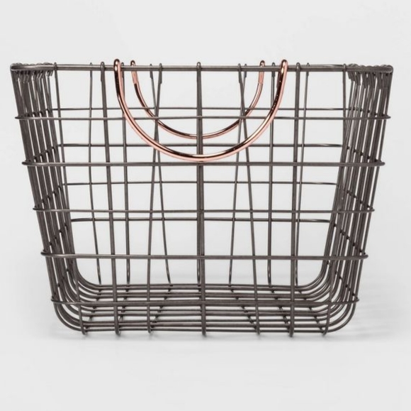 NWOT THRESHOLD Wire Basket with Copper Handle - Picture 2 of 6